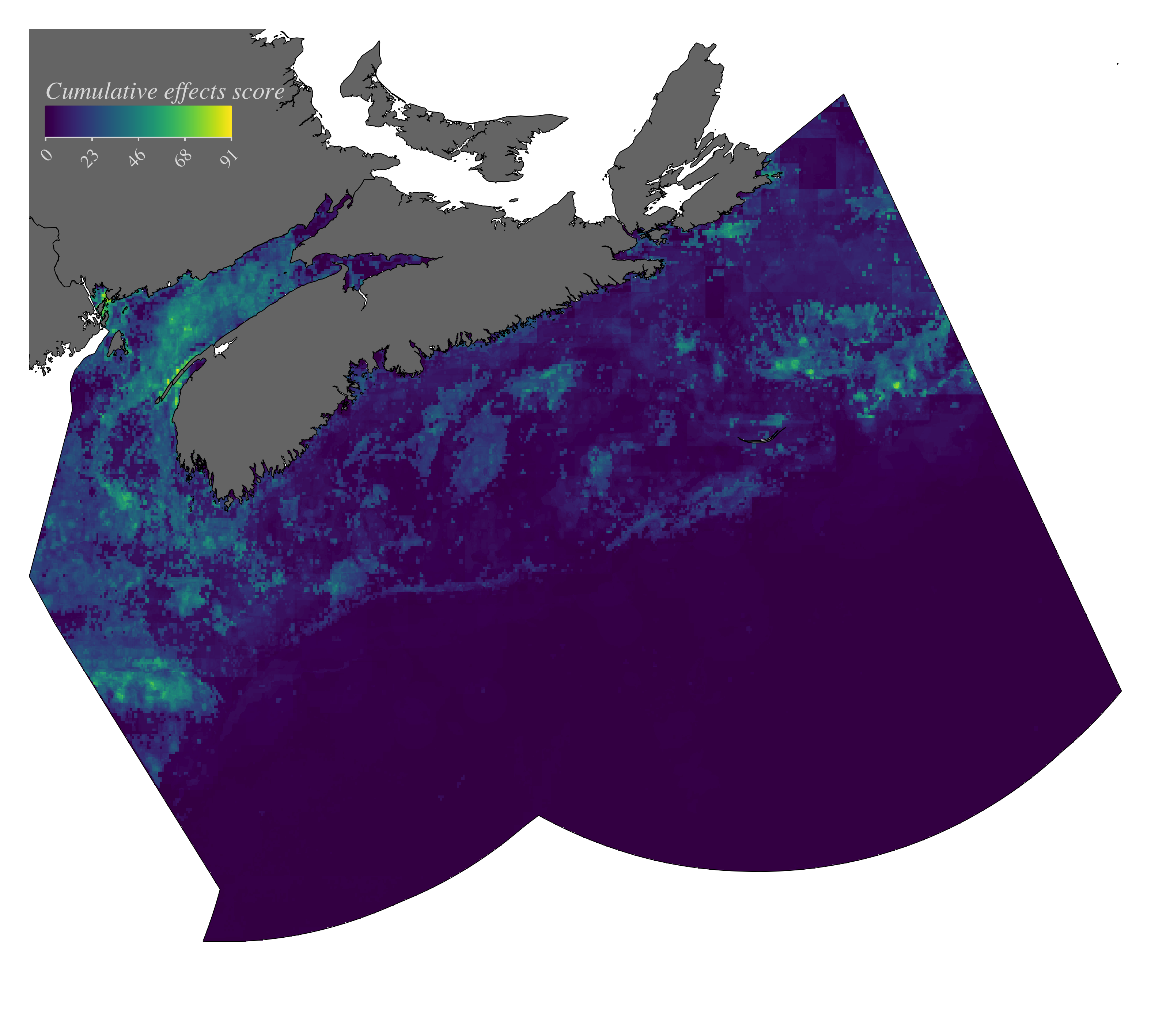 Cumulative effects of global changes on the food webs of the Scotian Shelf