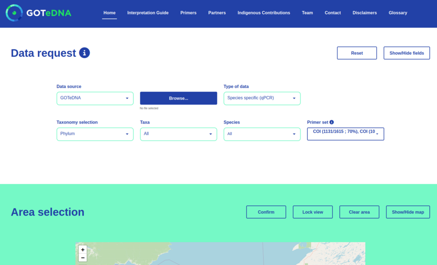 Shiny App pour le projet GOTeDNA